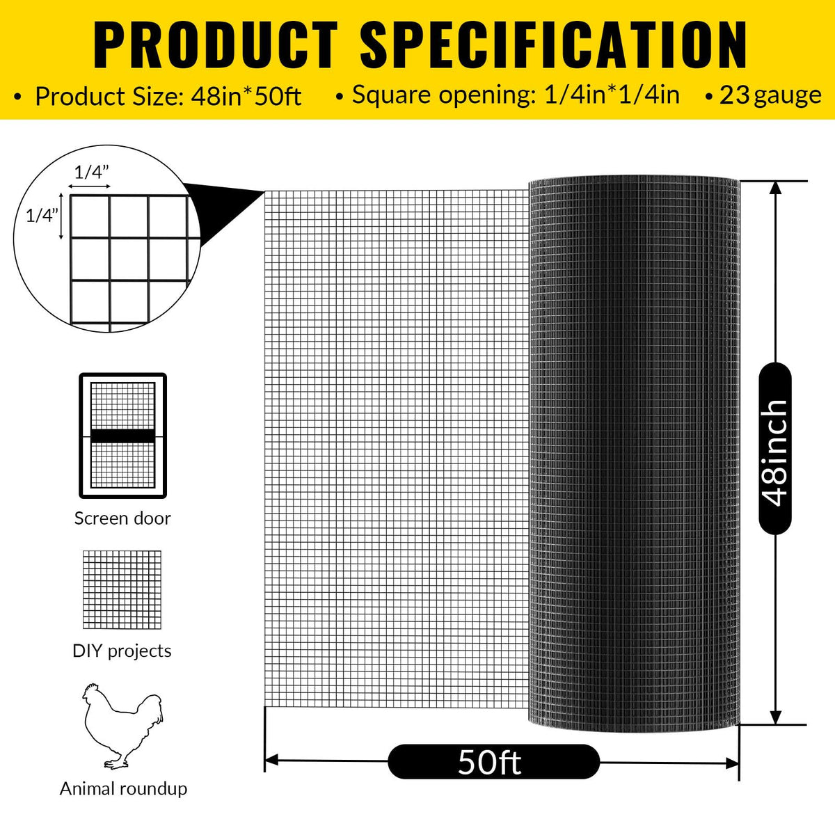 VELPAX hardware cloth close-up 1/4-inch mesh – sturdy welded wire for durable fencing
