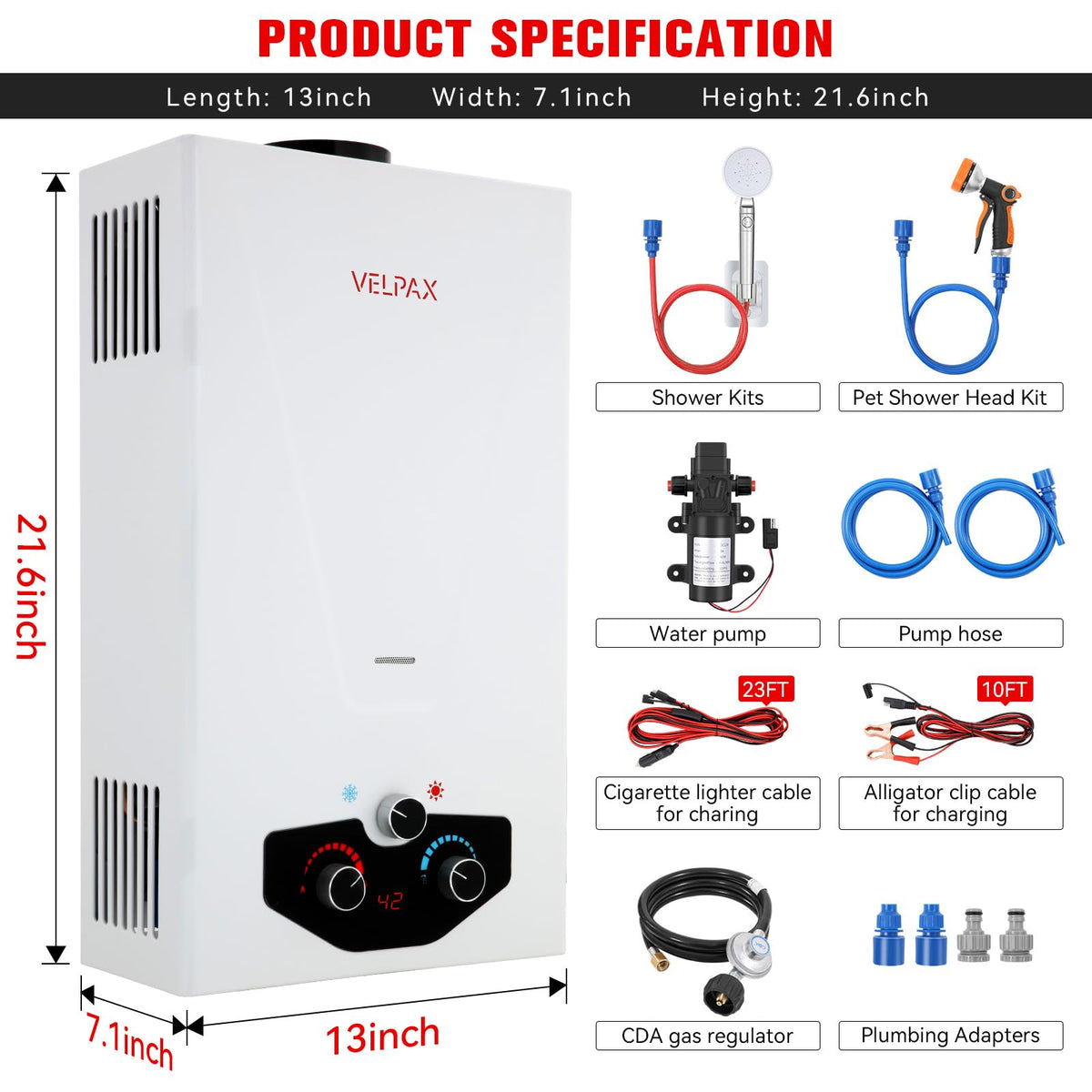 VELPAX portable water heater in use during a camping trip