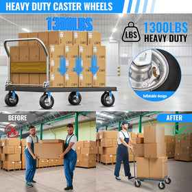 VELPAX rigid caster with knurled tread for steady rolling on uneven floors.