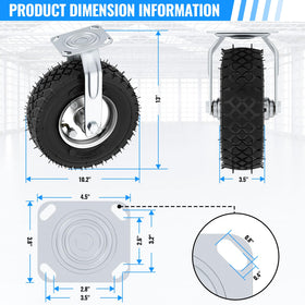 VELPAX white-rimmed steel hubs give durable support and easier wheel alignment.