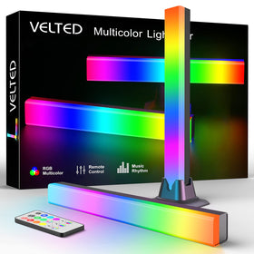 Velted RGB Light Bar front view enhances desk ambience.
