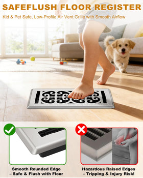 VE NI SCC veniscc satin nickel finish adds polished style to any floor or wall vent.