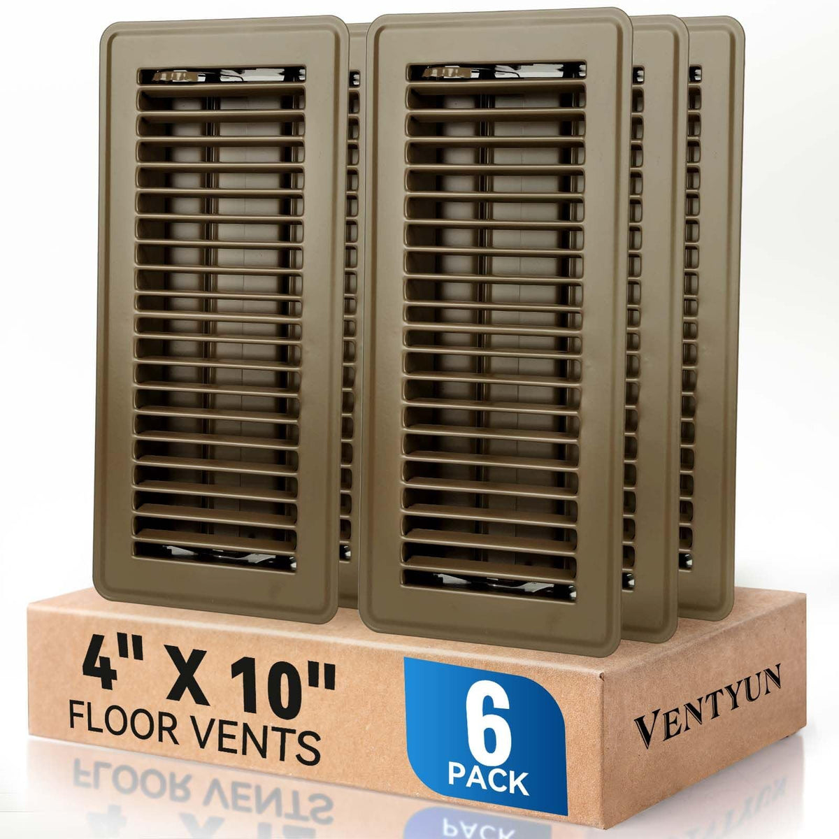Ventyun vent cover 4x10 brown floor register with reliable fit for many spaces.
