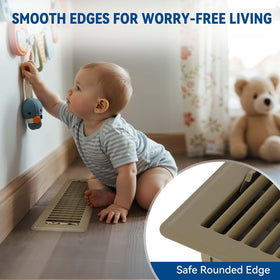 Ventyun vent cover curved edge brown reduces scratches for homes with kids.