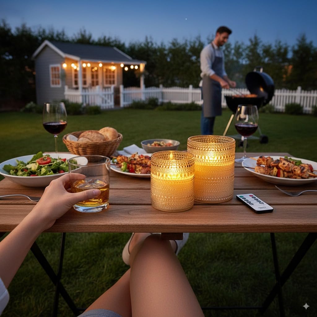 VENTA remote control lets you adjust candles from across the room for easy mood shifts.