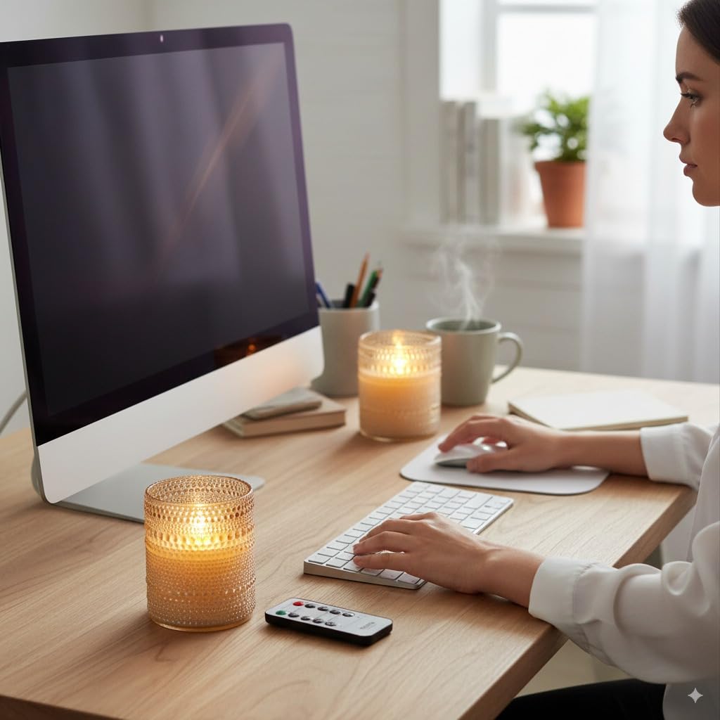 VENTA worry-free decor—safe, elegant candles without flames or wax mess.