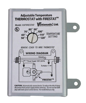 Ventamatic XXFIRESTAT thermostat front view for precise attic control