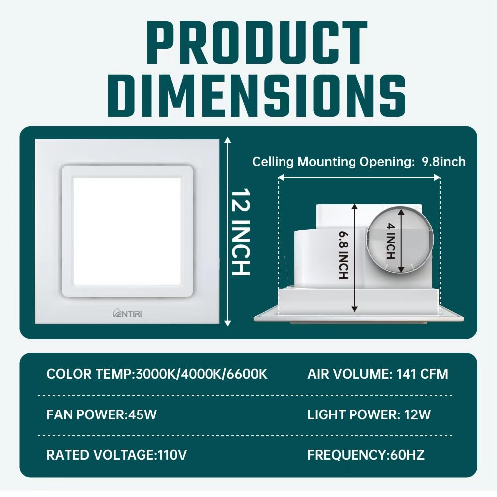 Ventiri 3000K warm LED option highlights cozy bathroom ambience and task lighting.
