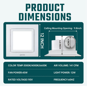 Ventiri 3000K warm LED option highlights cozy bathroom ambience and task lighting.