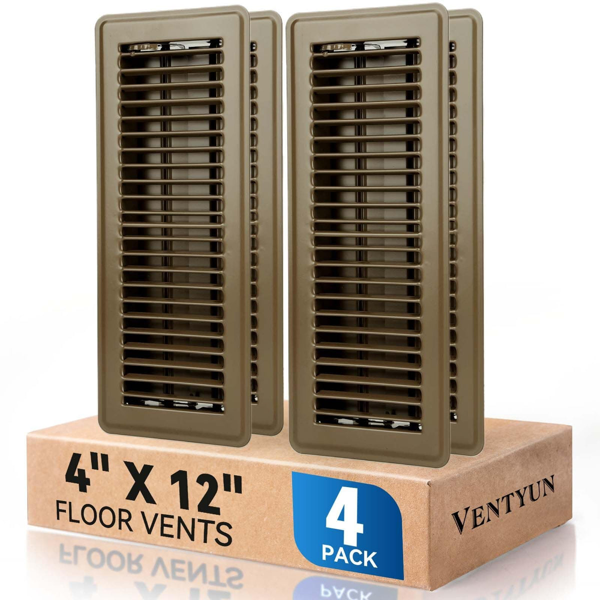 Ventyun floor register cover brown 4x12 for durable, seamless air flow