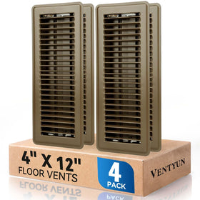 Ventyun floor register cover brown 4x12 for durable, seamless air flow