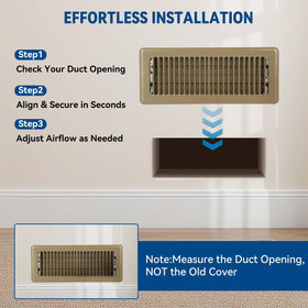 Ventyun 4x10 floor register cover suited for smaller spaces.