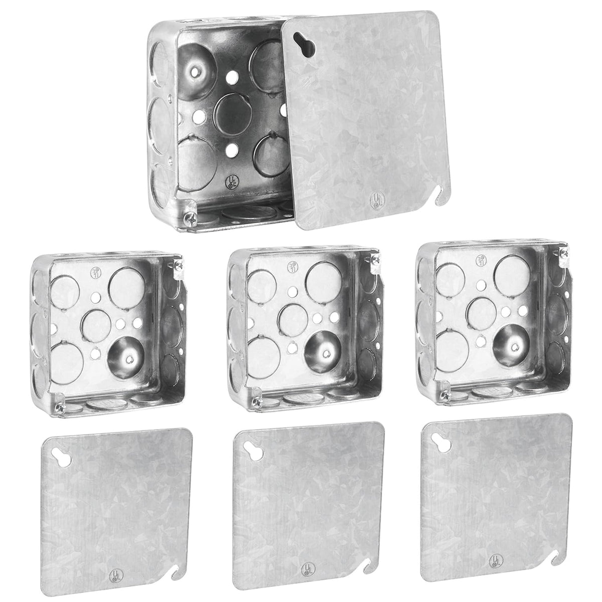 Venussar 4x4 square box with cover protects wiring connections.