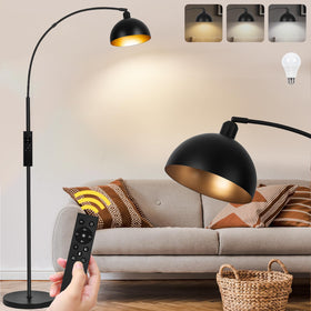 VenzBlomia black arc floor lamp enhances living room style