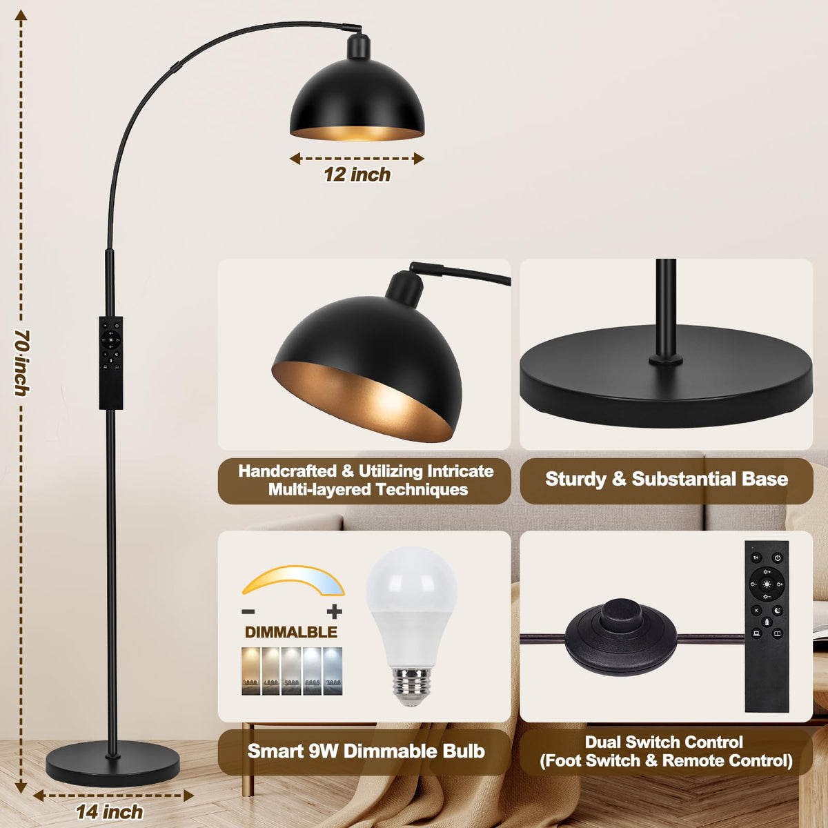 VenzBlomia included LED bulb provides bright, steady light