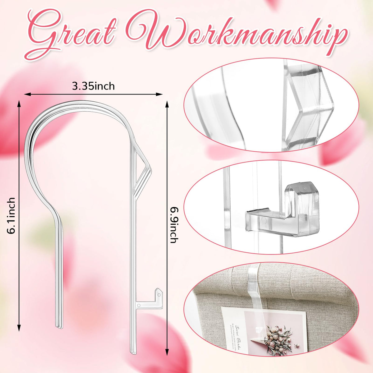 Vercraft pew clips in use along the aisle to anchor drapes and ribbons