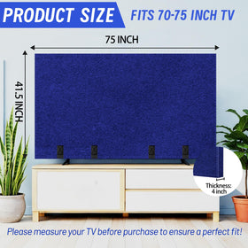 Verdanzia blue felt TV cover protects against dust and scratches during moves.