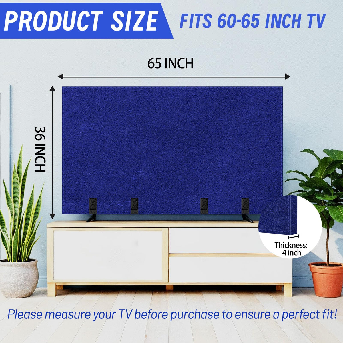 Bottom strap secure feature on Verdanzia TV Cover keeps the TV box stable in transit