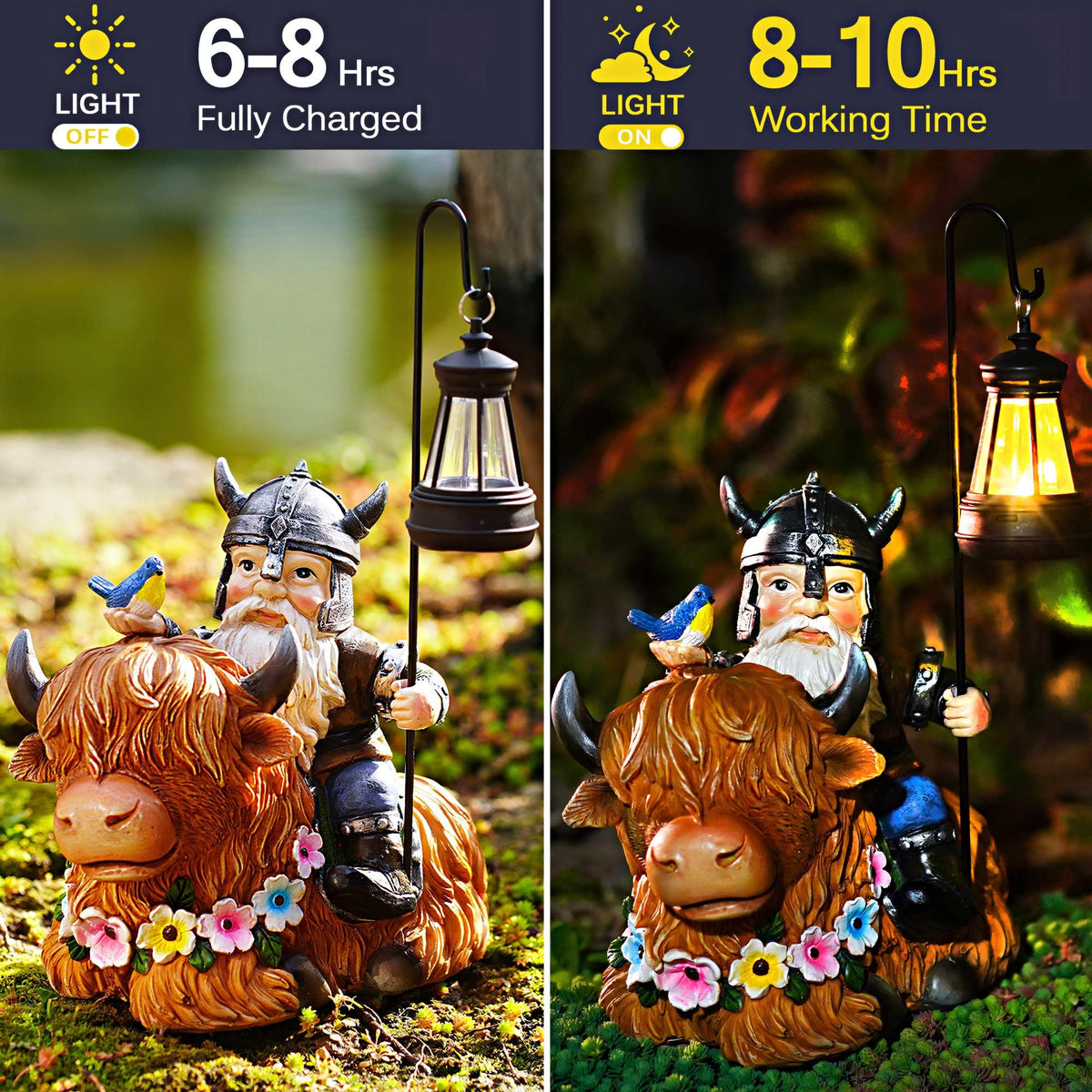 Durable resin garden gnome standing up to weather with UV protection