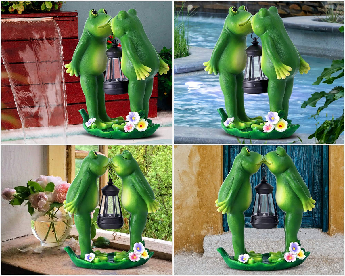 Vereemy kiss frogs statue offers a thoughtful garden gift