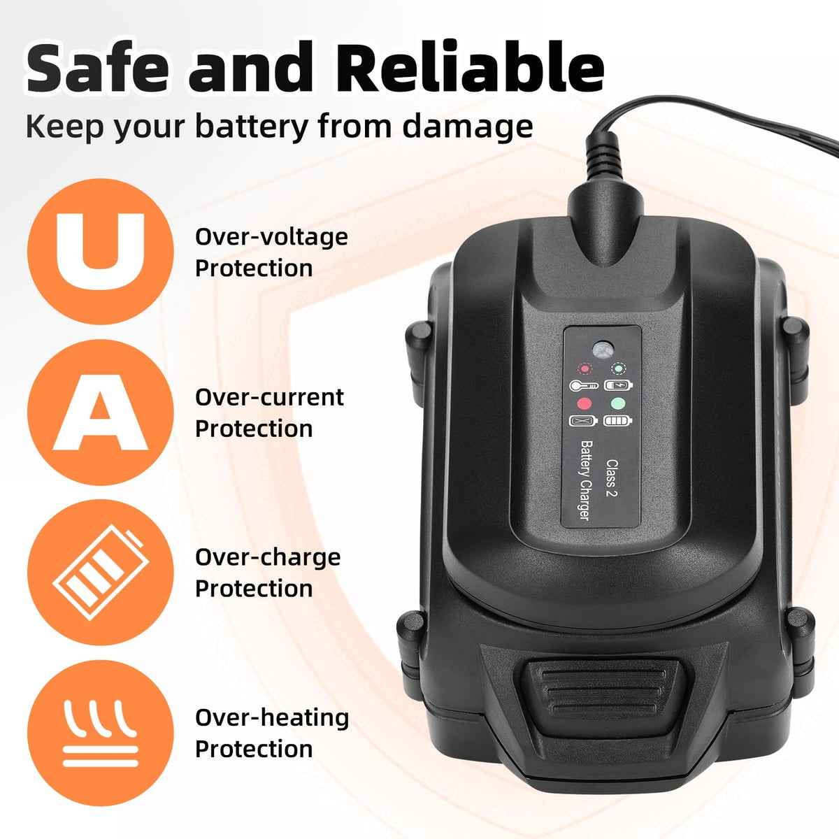 Verful WA3742 charger back shows clear labels and ports