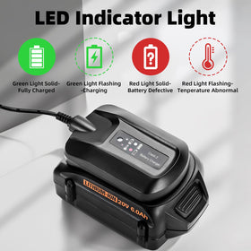 Verful WA3742 charger in use with Worx 20V battery on desk