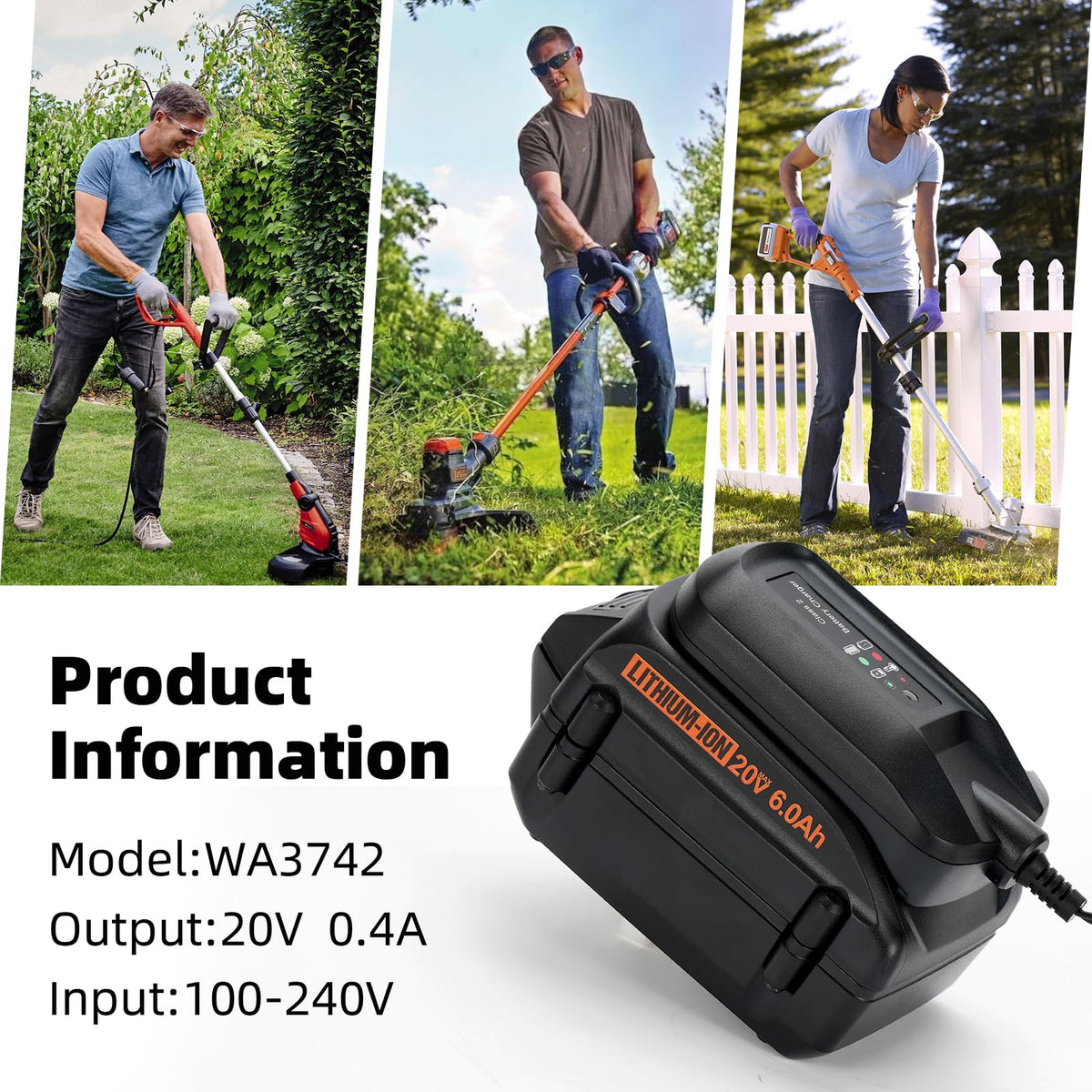 Verful WA3742 charger ships without battery for immediate setup