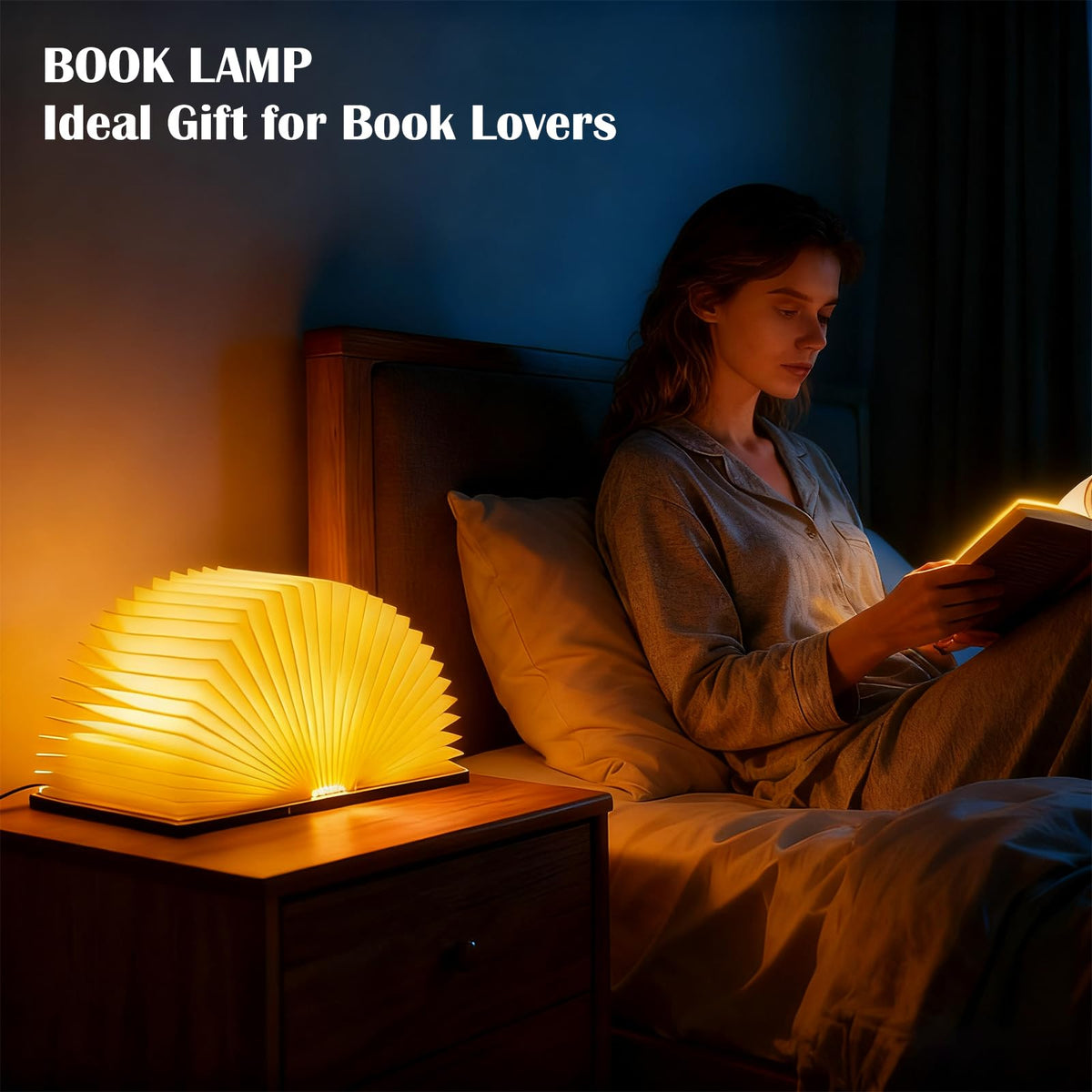 Vergissm folding-paper lamp closed for portable travel light.