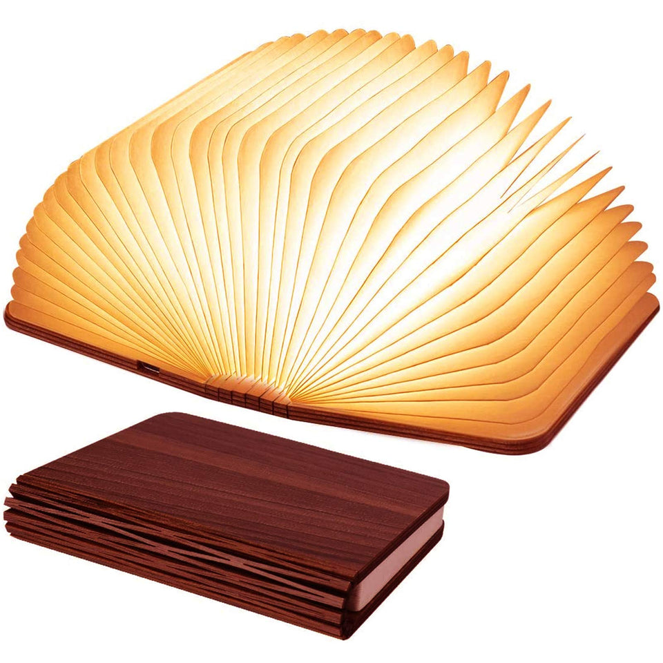 Vergissm wooden book light cover with natural grain for warm ambiance