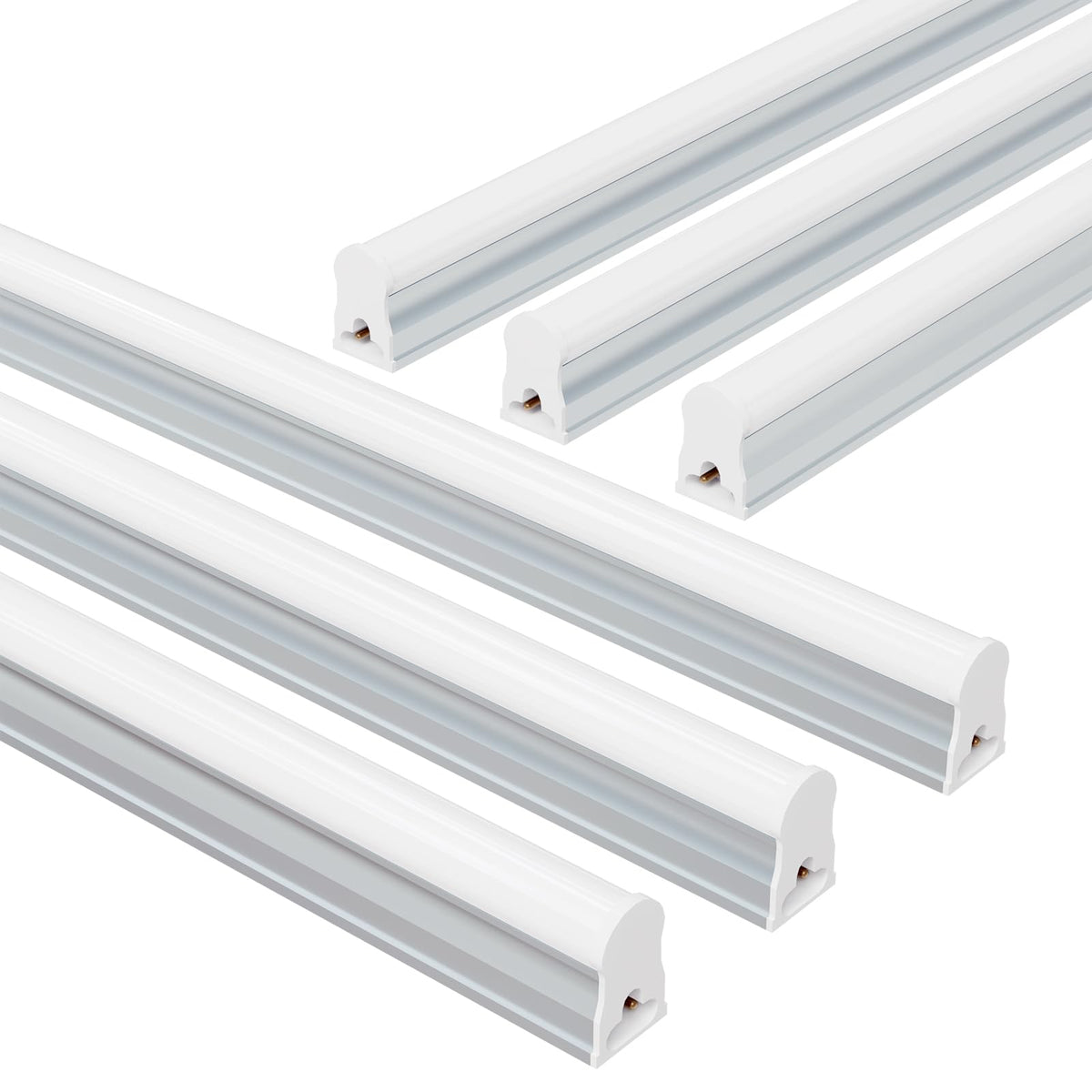 Veriligt 4ft LED shop lights six-pack front view for bright, energy-efficient overhead lighting.