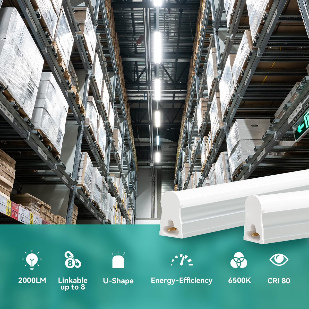 Veriligt 4ft LED shop lights in garage setup with durable, glare-free brightness.