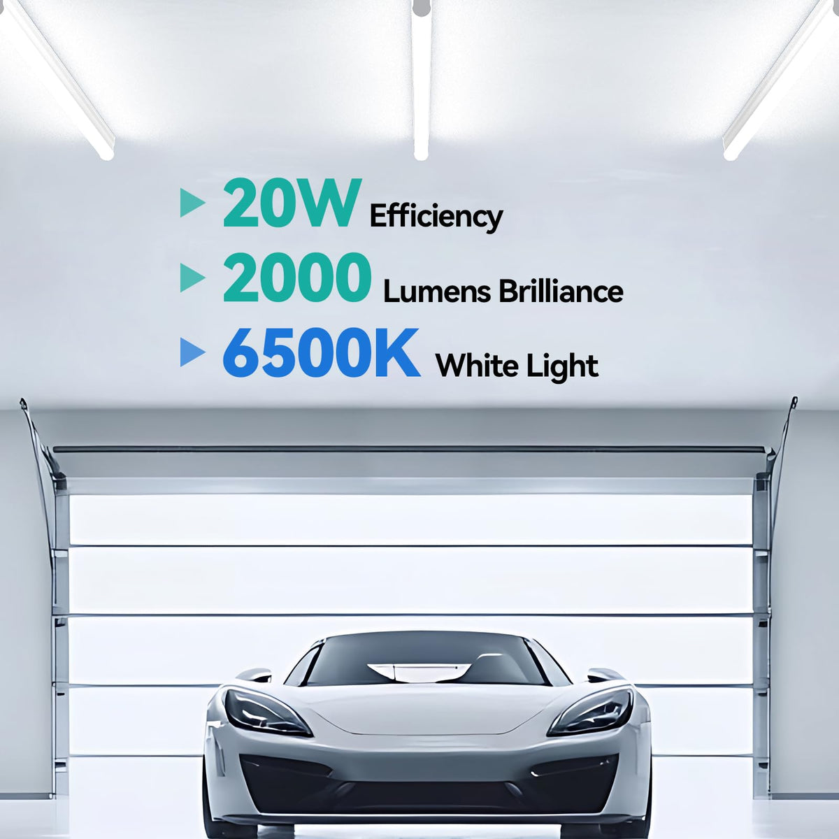 Veriligt 4ft LED shop lights linkable end-to-end for wide coverage.