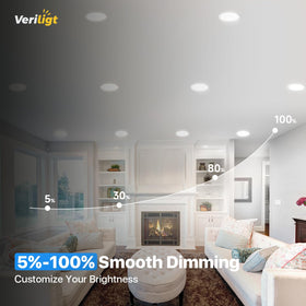 Veriligt 2700K-5000K selectable temperatures for any room mood.