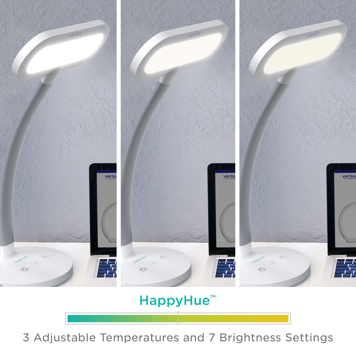 Integrated USB port keeps devices charged during late-night work.