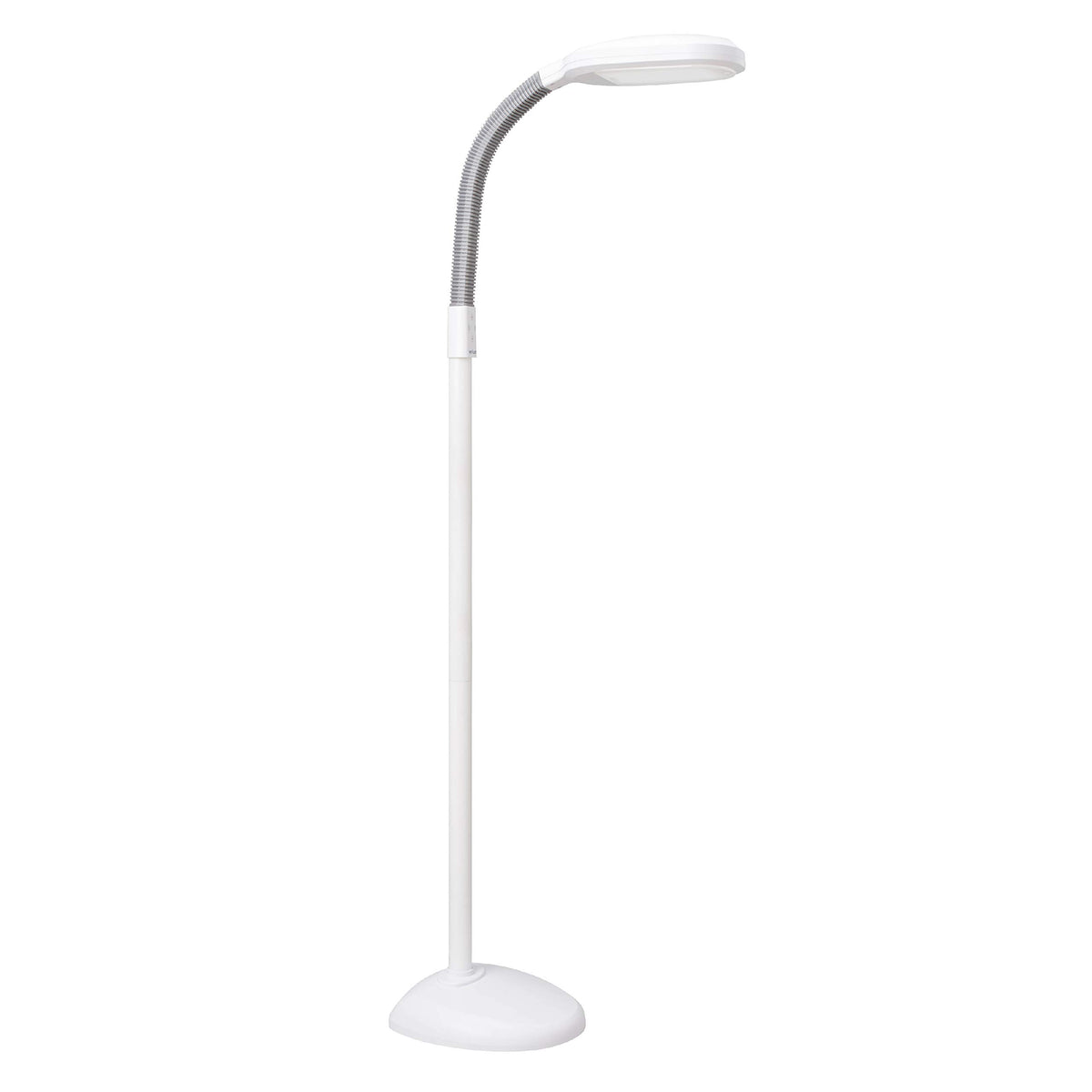 Verilux SmartLight floor lamp turned on with warm, even reading light
