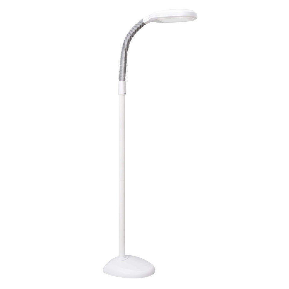 Verilux SmartLight floor lamp turned on with warm, even reading light