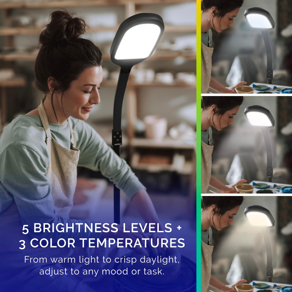 Verilux SmartLight Optix lens reducing glare for comfortable work
