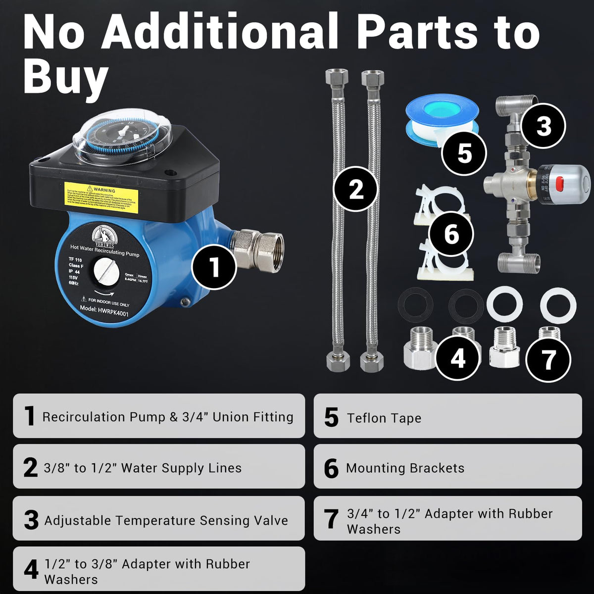 VERIWIS Programmable timer for scheduling hot water circulation