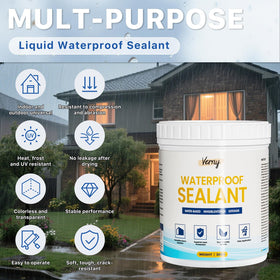 Verny clear sealant drying on wall preserves surface appearance