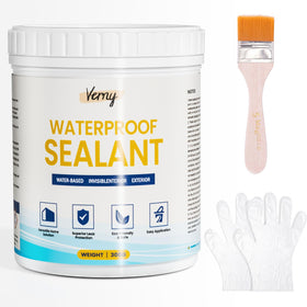 Verny water-based sealant bottle showing discreet waterproofing on a surface