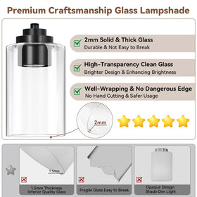 VerRon clear glass shades diffuse light for even bathroom brightness