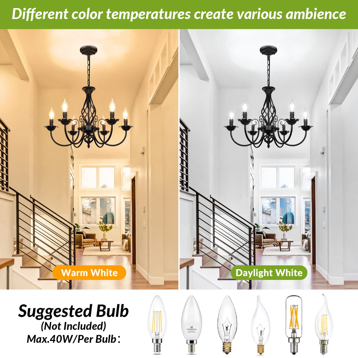 VerRon adjustable-height chain showcases flexible hanging options for perfect ceiling height.