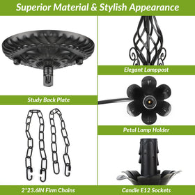 VerRon industrial pendant light in matte black enhances modern rustic spaces.