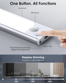 VerRon motion sensor under-cabinet light auto mode activates on movement