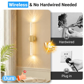 VerRon rechargeable wall light with USB-C for cord-free lighting.