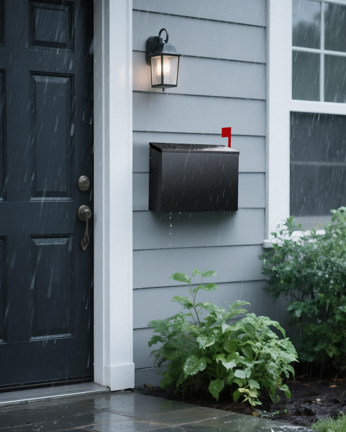 VERSASKY on-wall-use example demonstrates secure outdoor placement near entry