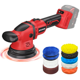 VERVEWAVE cordless buffer polisher compatible with Milwaukee batteries for smooth car finishes.