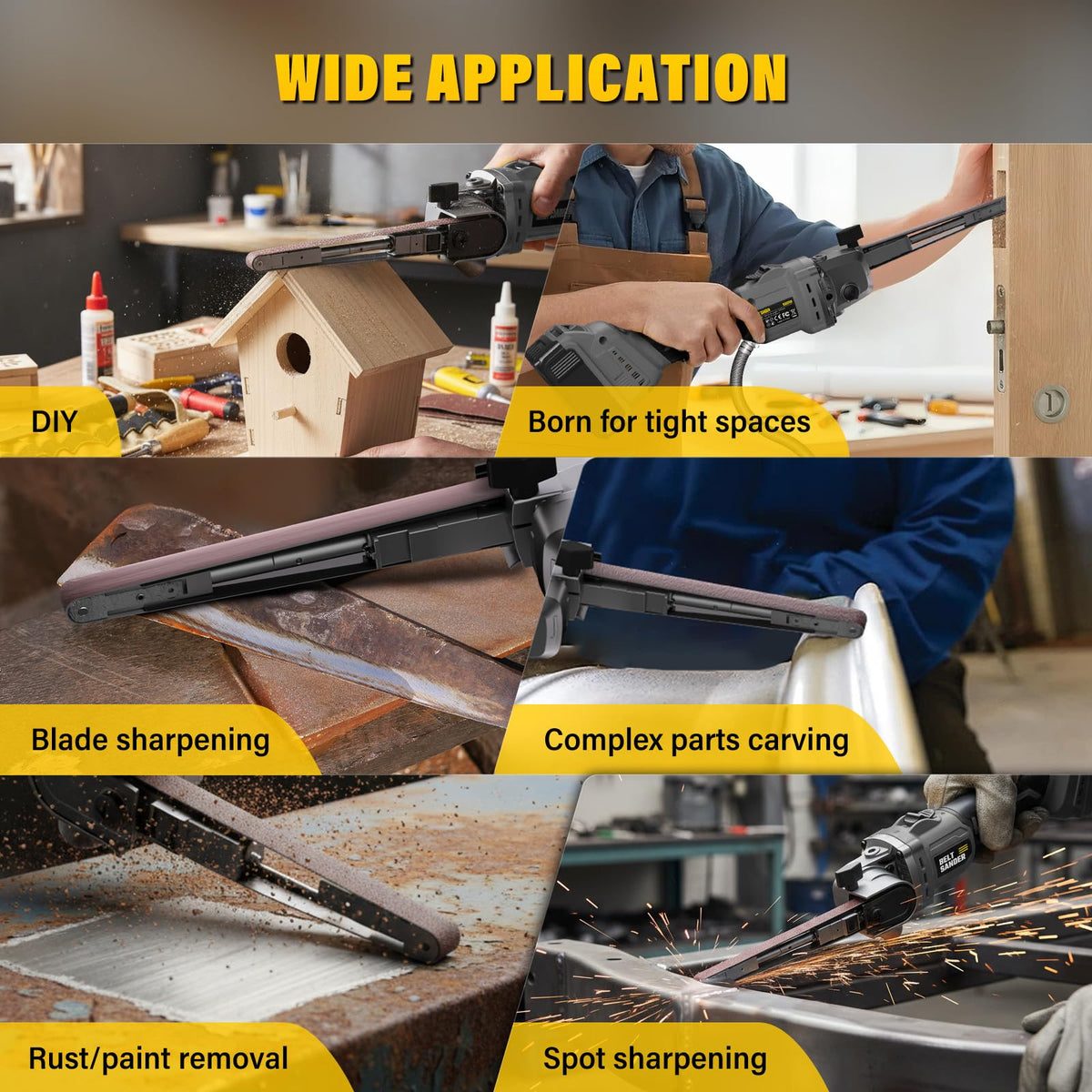 Compact cordless design supports portable use around workshops and job sites.