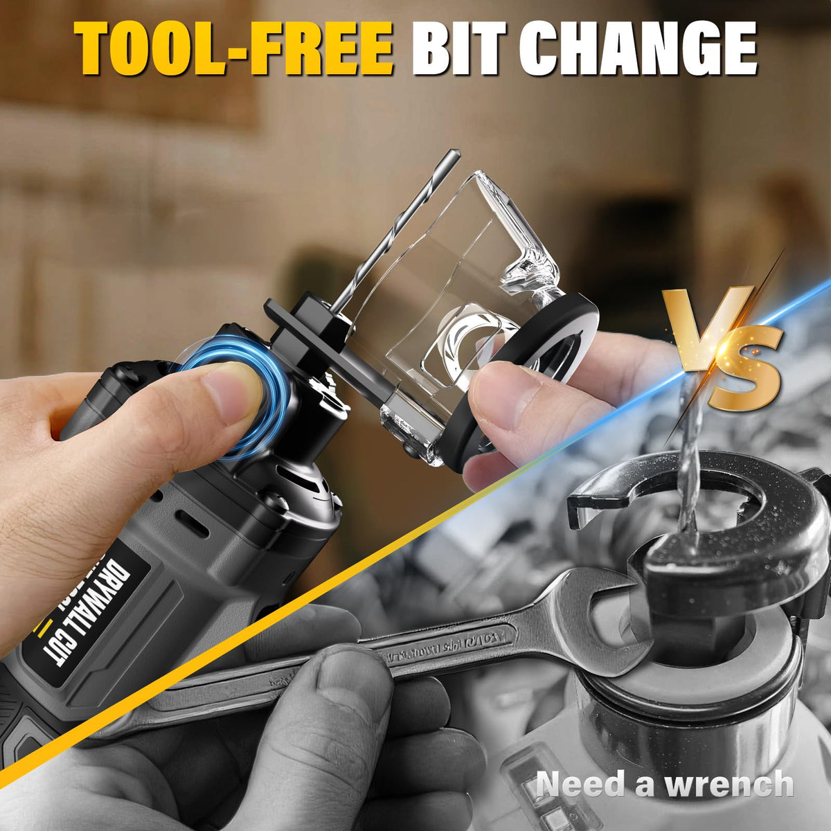VERVEWAVE tool-free bit change interface enabling quick bit swaps