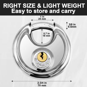 Vervvida weatherproof padlock in 304 stainless steel resists rust outdoors.